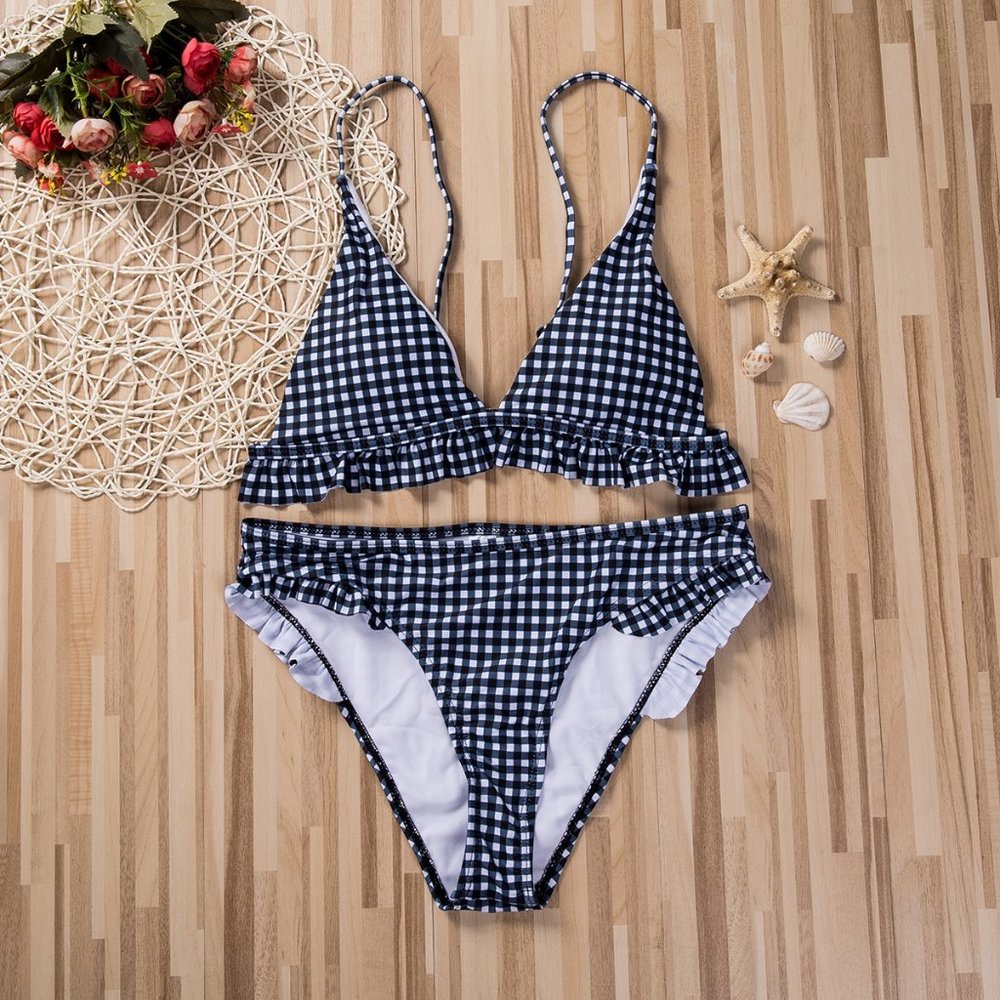 Plaid Bikini Set Push Up - Picture 4 of 14
